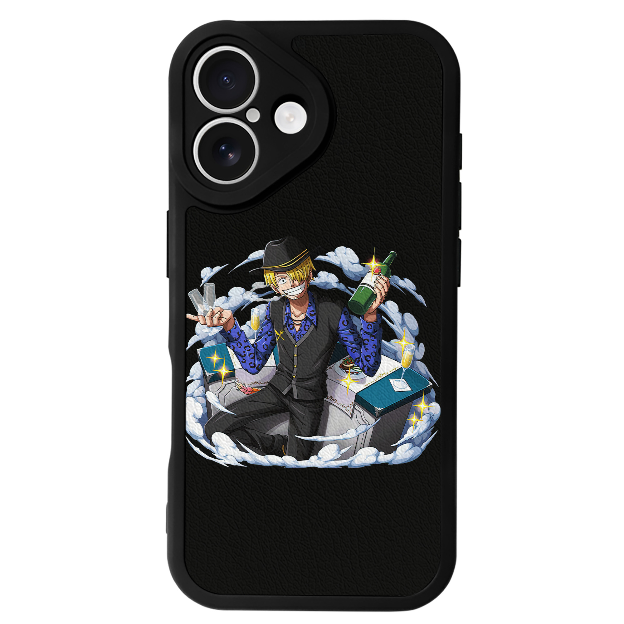 （画像用） ワンピース サンジ ONE PIECE Sanji 【iPhone 16シリーズ対応】シリコンスマホケース（レザー調） 材質：シリコン